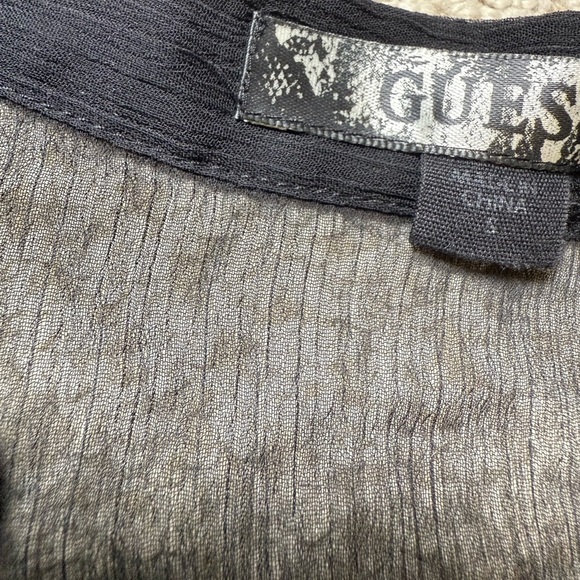 Guess size small black sleeveless sheer blouse in excellent like-new condition - Picture 5 of 5